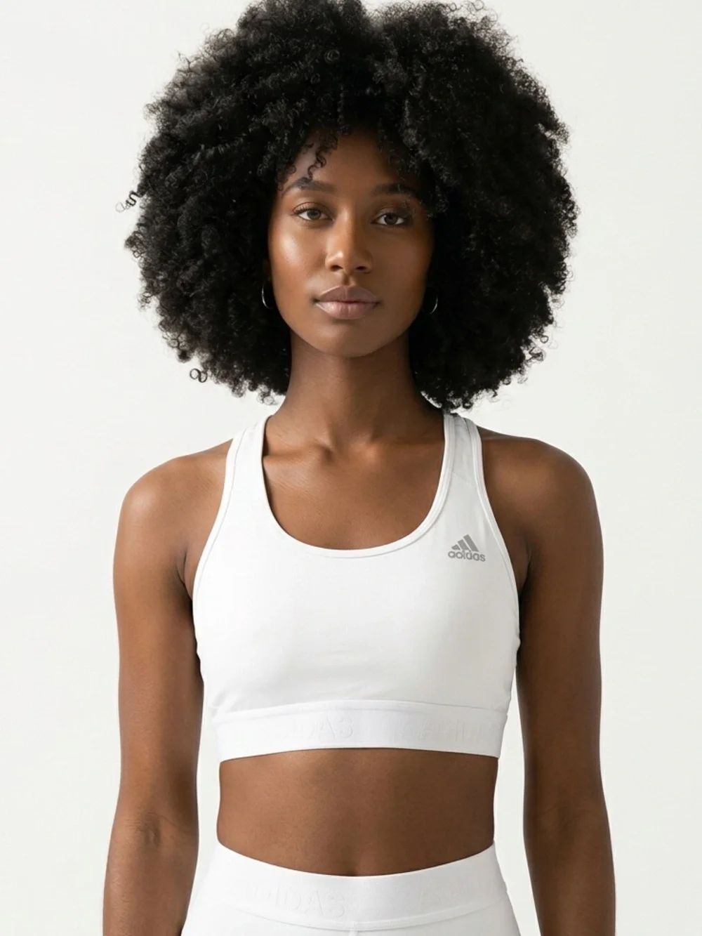 ADIDAS | TechFit Compression White Racerback Sports Bra Women’s Size Large